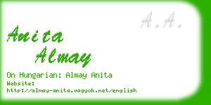 anita almay business card